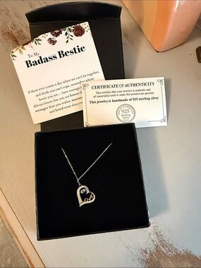 Sterling Silver Open Heart Pendant Necklace in Silver